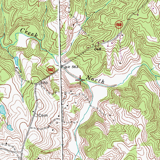 Topographic Map of Phelps Branch, VA