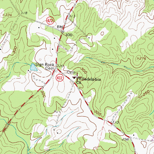 Topographic Map of Philadelphia Church, VA