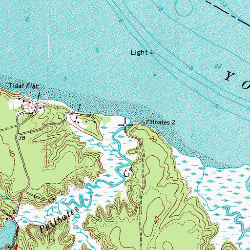 Topographic Map of Philbates Creek, VA