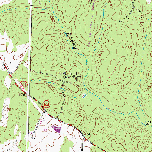 Topographic Map of Phillips Cemetery, VA