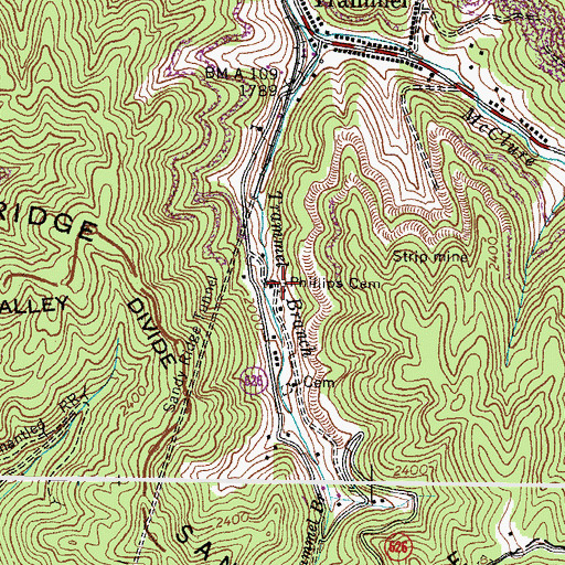 Topographic Map of Phillips Cemetery, VA