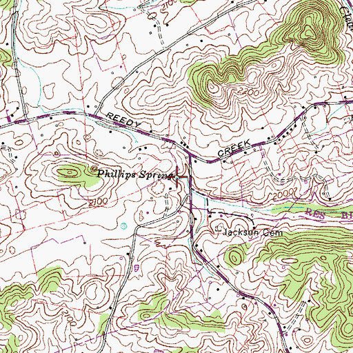 Topographic Map of Phillips Spring, VA