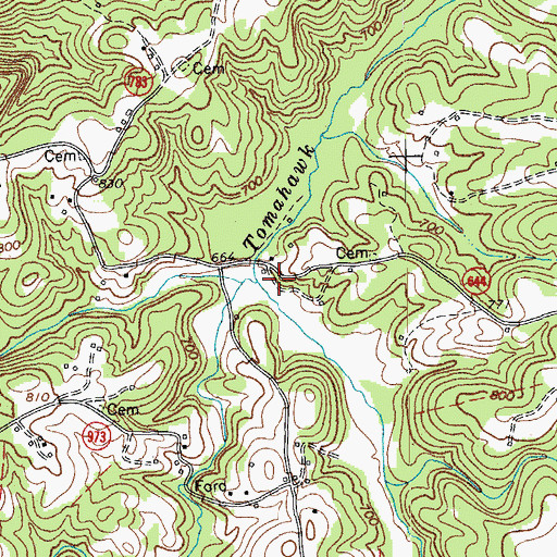 Topographic Map of Pie Creek, VA