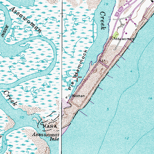Topographic Map of Pie Hammock, VA