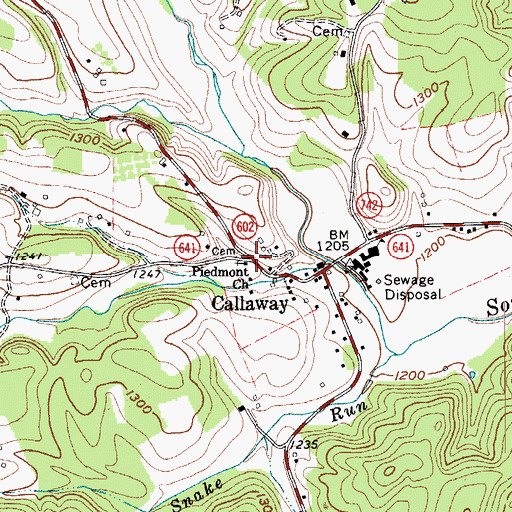 Topographic Map of Piedmont Church, VA