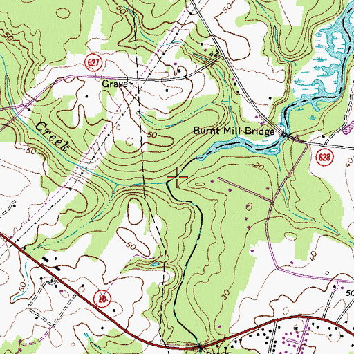 Topographic Map of Pierce Creek, VA