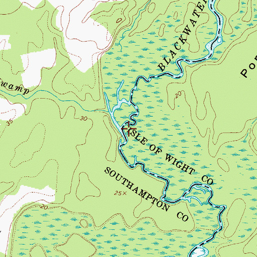 Topographic Map of Pig Swamp, VA