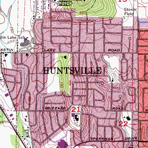 Topographic Map of Rolling Meadows, AL