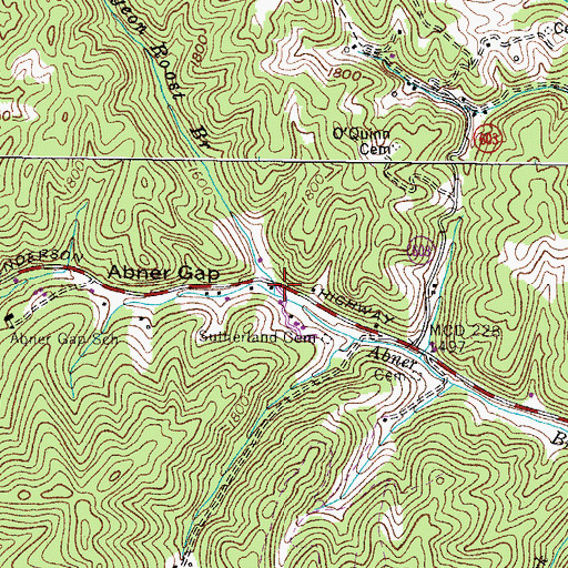 Topographic Map of Pigeon Roost Branch, VA