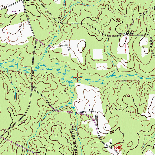 Topographic Map of Pigeonroost Swamp, VA