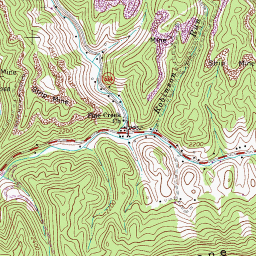 Topographic Map of Pine Creek Church, VA