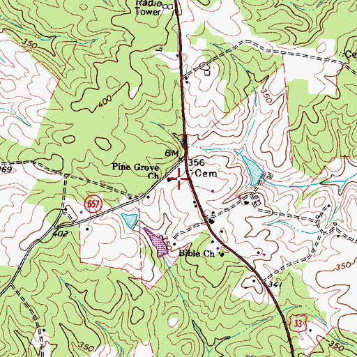 Topographic Map of Apple Grove Baptist Church, VA