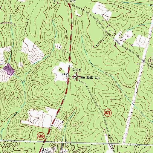 Topographic Map of Pine Hill Church, VA