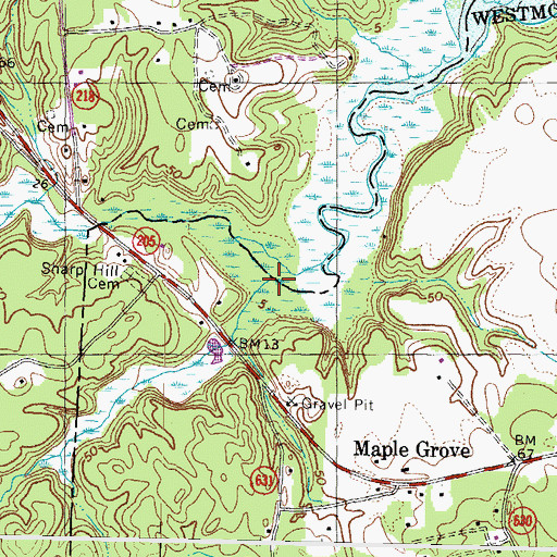 Topographic Map of Pine Hill Creek, VA