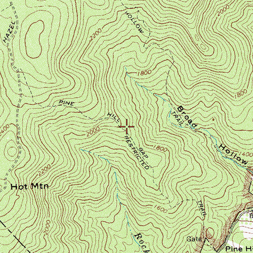 Topographic Map of Pine Hill Gap Trail, VA