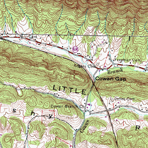 Topographic Map of Pine Ridge, VA