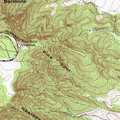 Topographic Map of Pine Spur, VA