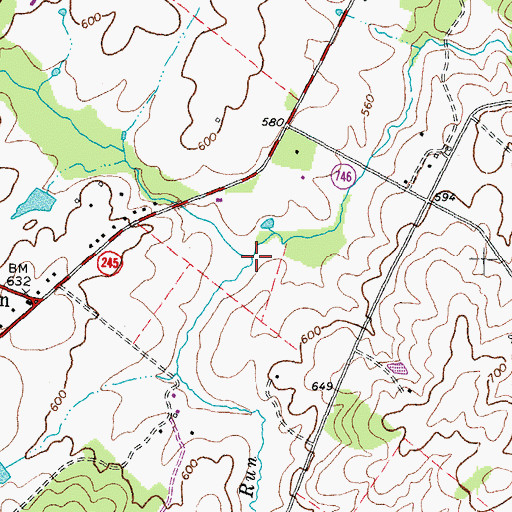 Topographic Map of Piney Branch, VA