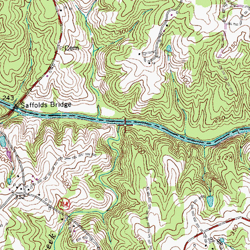 Topographic Map of Piney Creek, VA