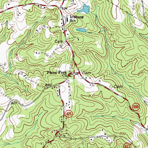 Topographic Map of Piney Fork Church, VA