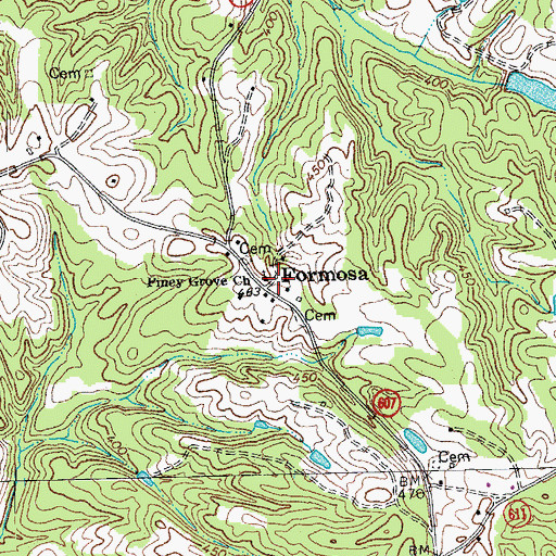 Topographic Map of Piney Grove Church, VA
