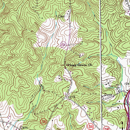 Topographic Map of Piney Grove Church, VA