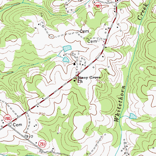Topographic Map of Piney Grove Church, VA