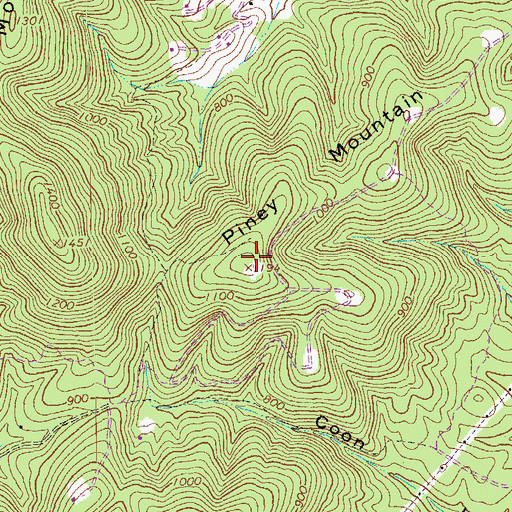 Topographic Map of Piney Mountain, VA