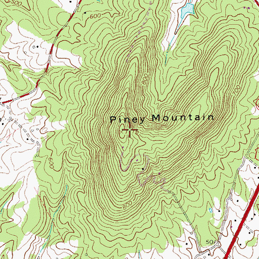 Topographic Map of Piney Mountain, VA