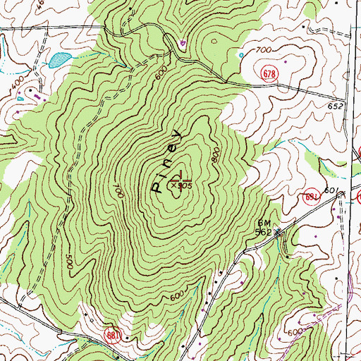 Topographic Map of Piney Mountain, VA