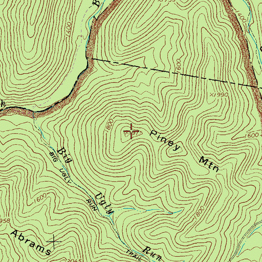 Topographic Map of Piney Mountain, VA