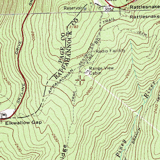 Topographic Map of Piney Ridge, VA