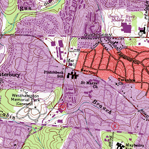 Topographic Map of Raymond B Pinchbeck Elementary School, VA