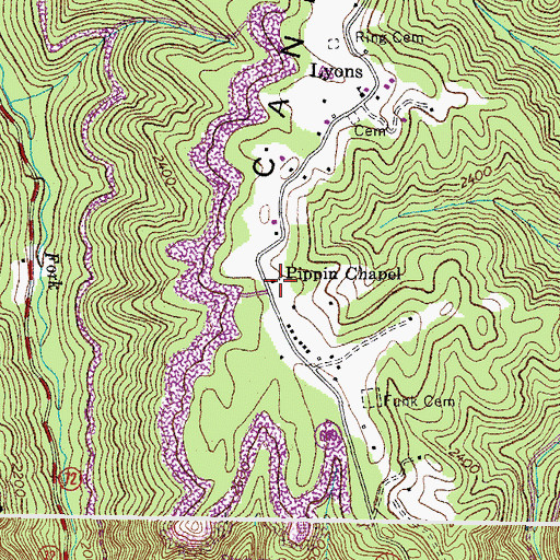 Topographic Map of Pippin Chapel, VA