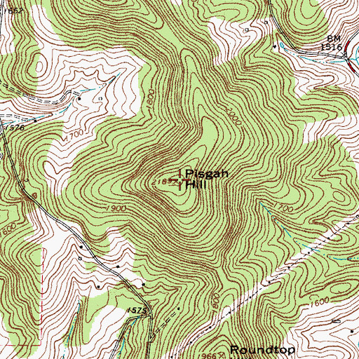 Topographic Map of Pisgah Hill, VA