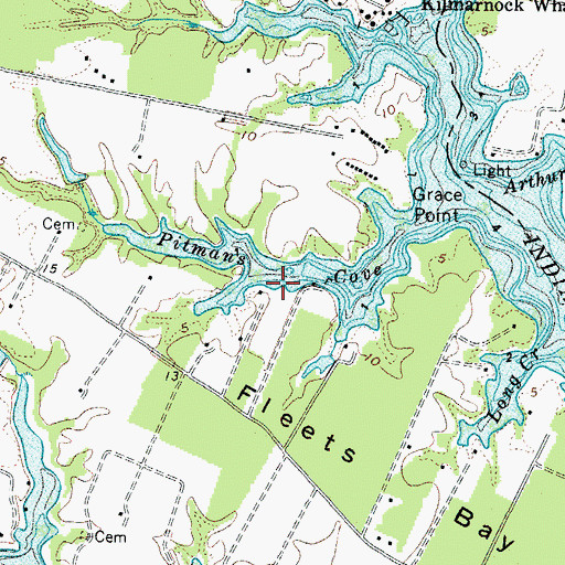 Topographic Map of Pitman Cove, VA