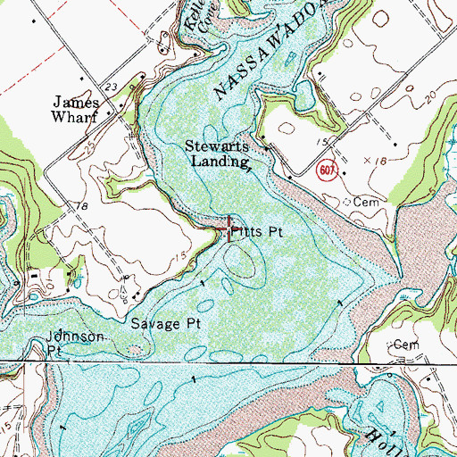 Topographic Map of Pitts Point, VA