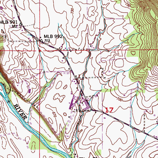 Topographic Map of Saint Paul Church (historical), AL