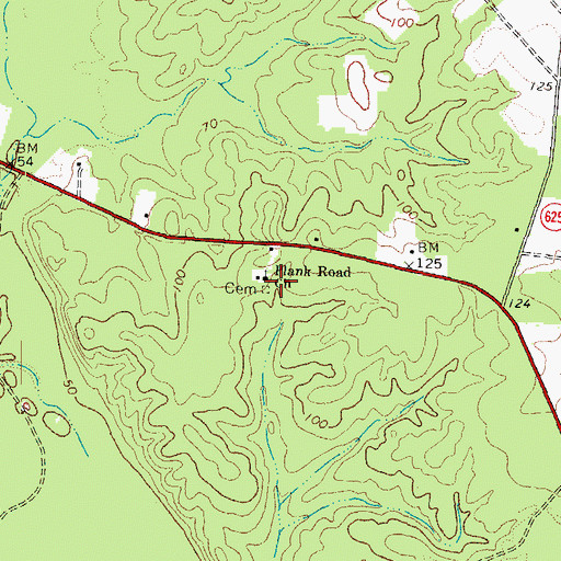 Topographic Map of Plank Road Church, VA