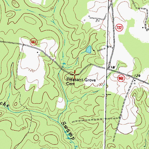 Topographic Map of Pleasant Grove Cemetery, VA