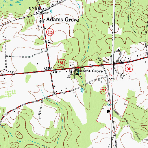 Topographic Map of Pleasant Grove Church, VA