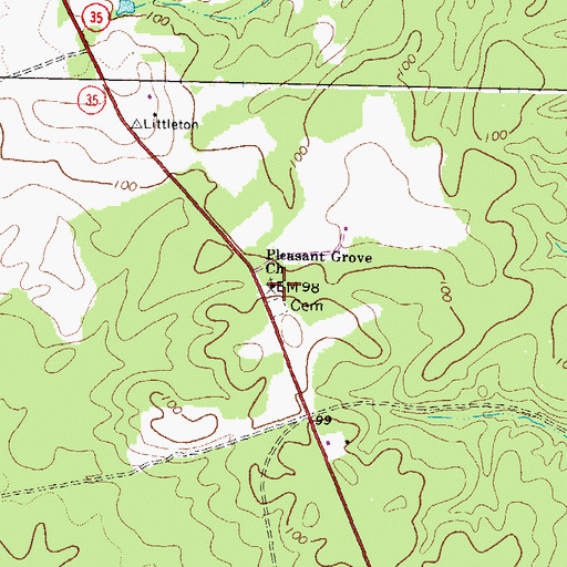 Topographic Map of Pleasant Grove Church, VA