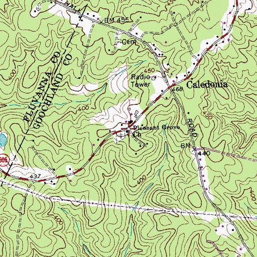 Topographic Map of Pleasant Grove Church, VA