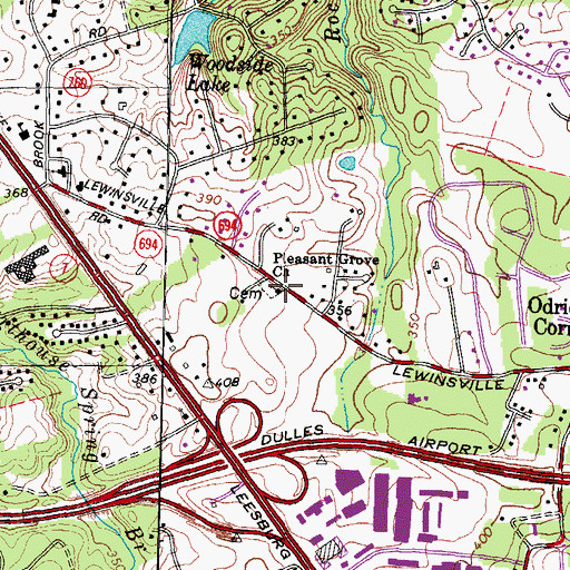 Topographic Map of Pleasant Grove Church, VA