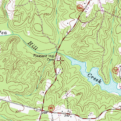 Topographic Map of Pleasant Hill Cemetery, VA