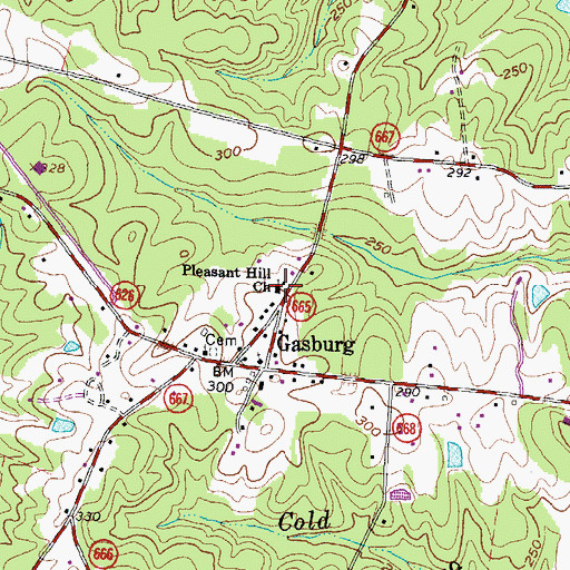 Topographic Map of Pleasant Hill Church, VA