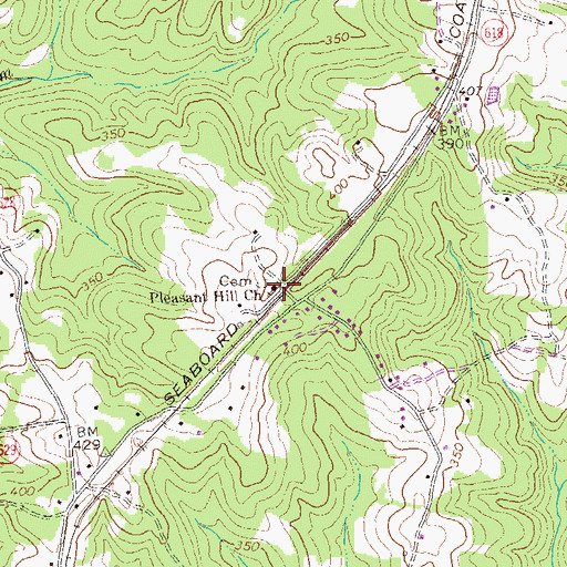Topographic Map of Pleasant Hill Church, VA