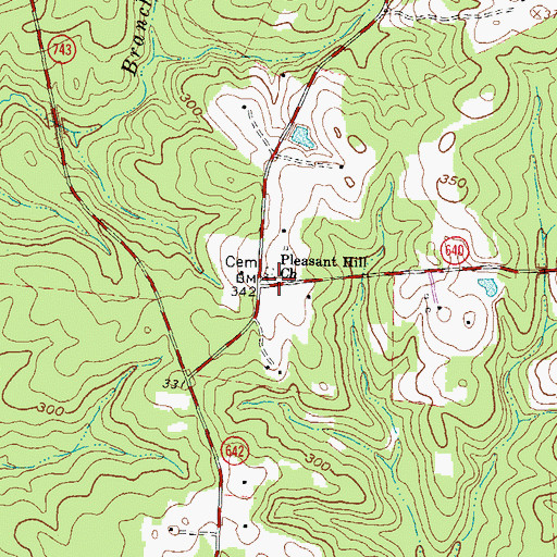 Topographic Map of Pleasant Hill Church, VA