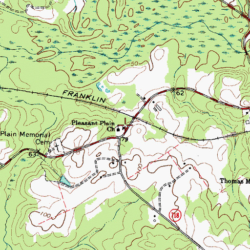 Topographic Map of Pleasant Plain Church, VA