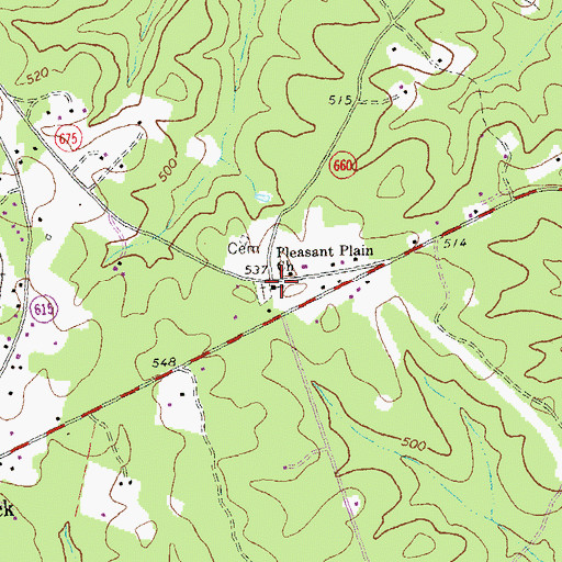 Topographic Map of Pleasant Plain Church, VA